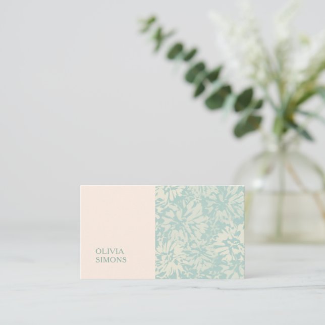 Cartão De Visita Minimalist Business Cards in boho floral style. (Em pé/Frente)