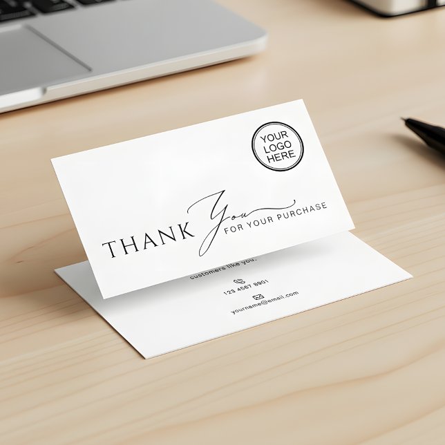 Cartão De Visita Minimalist Business Thank You Packaging Insert (Criador carregado)