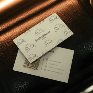 Cartão De Visita Minimalist Croissant Bakery Business Card