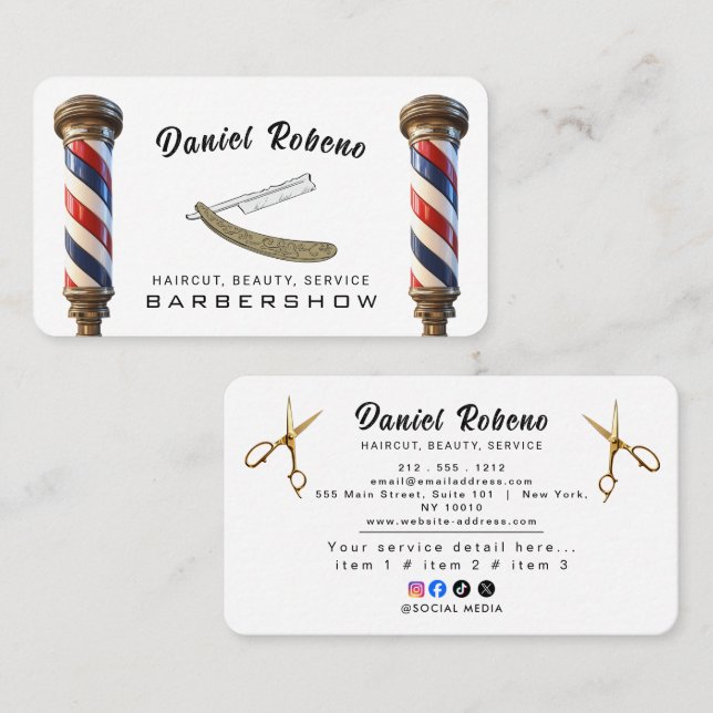 Cartão De Visita Minimalist Elegant Hair Stylist (Frente/Verso)