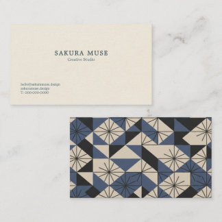 Cartão De Visita Minimalist Geometric Japanese Business Card