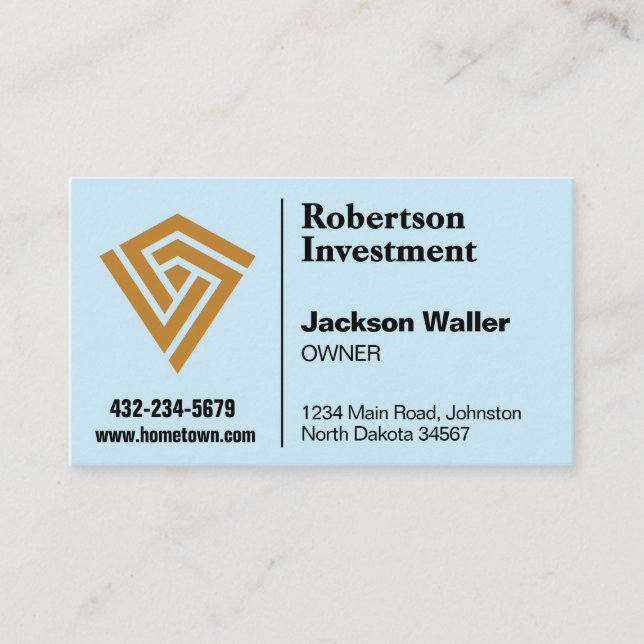 Cartão De Visita Minimalist Logo Calling Card for Any Business (Frente)