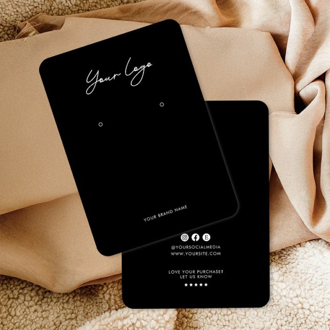 Cartão De Visita Minimalist Logo Earring Display Card (Criador carregado)