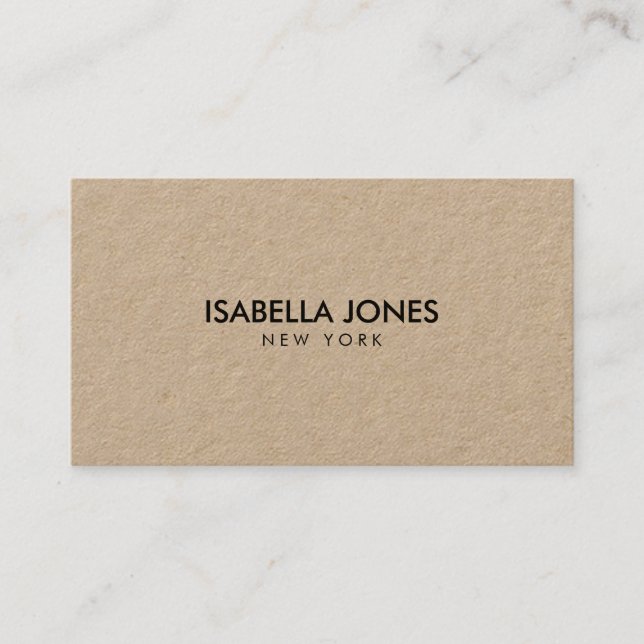 Cartão De Visita Minimalist Luxury Kraft Business Card (Frente)