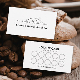 Cartão De Visita Minimalist Made with Love Bakery Rewards Loyalty