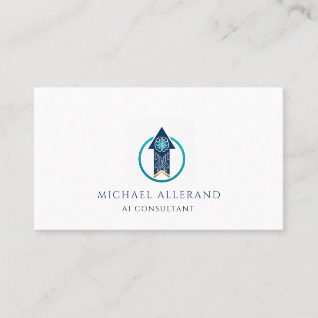 Cartão De Visita Minimalist Modern AI Consultant Business Card (Frente)