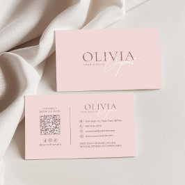 Cartão De Visita Minimalist Modern Elegant Blush Pink Neutral