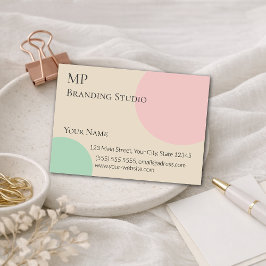 Cartão De Visita Minimalist Pastel Branding Design