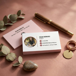 Cartão De Visita Minimalist Paw Print Pet Sitting Photo 