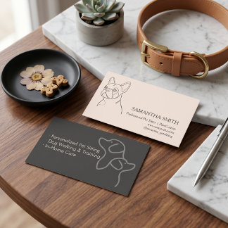 Cartão De Visita Minimalist Pet Sitter Business Card | Quiet Luxury