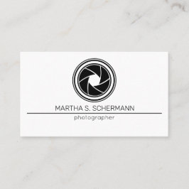 Cartão De Visita Minimalist Photographer