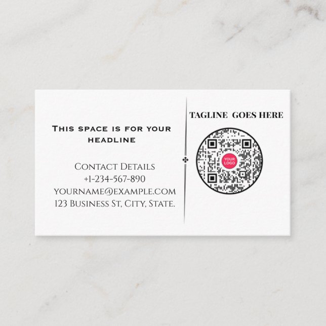 Cartão De Visita ​Minimalist Professional Business Card with QR Cod (Frente)