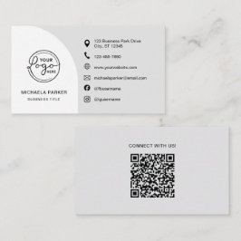 Cartão De Visita Minimalist Professional Custom Logo Icons QR Code