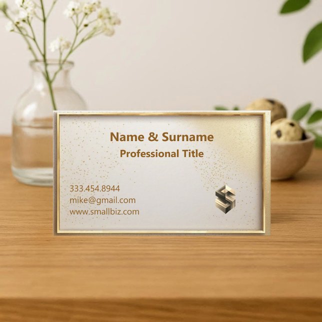 Cartão De Visita Minimalist Professional Faux Gold Metallic Glitter (Minimalist Professional Faux Gold Metallic Glitter Business Card)