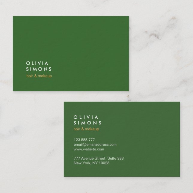 Cartão De Visita Minimalist Professional Green Business Cards (Frente/Verso)
