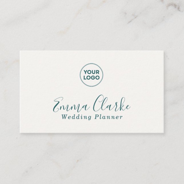 Cartão De Visita Minimalist Teal Green Scan Code Business Card (Frente)