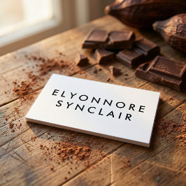 Cartão De Visita Minimalist White Craft Chocolate Maker QR Code