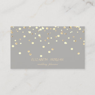 Cartão De Visita Minimalista à moda elegante, confete do ouro do