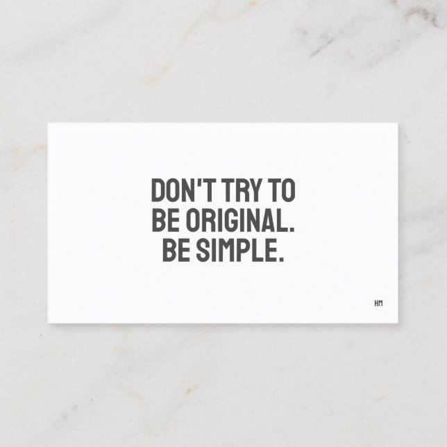 CARTÃO DE VISITA minimalista ART (Verso)