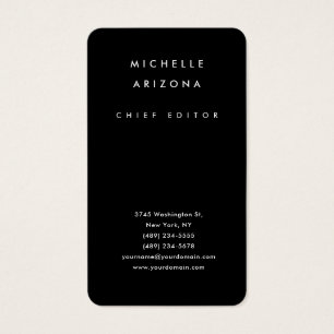 Cartão de visita minimalista Black Professional mo
