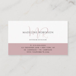 Cartão De Visita Minimalista Boho Rosa Moderno