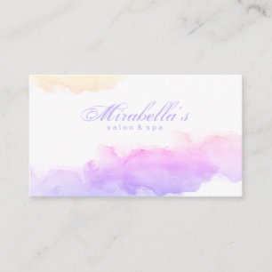 Cartão De Visita Minimalista Branco de Tendência de Pastel de Aqua