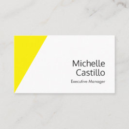 Cartão De Visita Minimalista Branco Simples Amarelo Brilhante