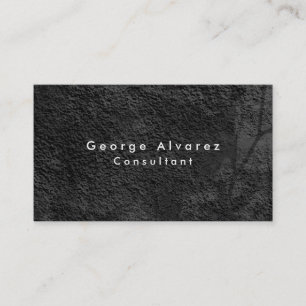 Cartão De Visita Minimalista cinzento preto elegante liso