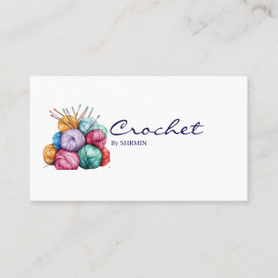 Cartão De Visita Minimalista Crochet Marrom Obrigado & Desconto