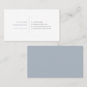 Cartão De Visita Minimalista da Tipografia Dusty Blue Serif