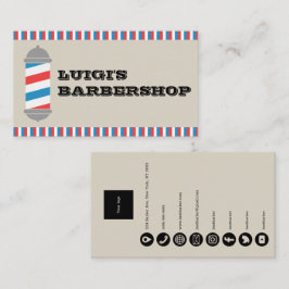 Cartão de Visita Minimalista de Barbearia com Post