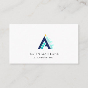Cartão de Visita Minimalista de Consultor de IA Mo