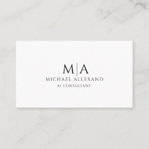Cartão de Visita Minimalista de Consultor de IA Mo