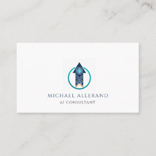Cartão de Visita Minimalista de Consultor de IA Mo