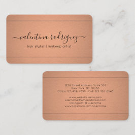 Cartão De Visita Minimalista de Folha de Cobre de Assinatura de Scr