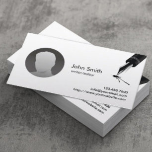 Cartão De Visita Minimalista de Fotos Personalizadas do Editor de E