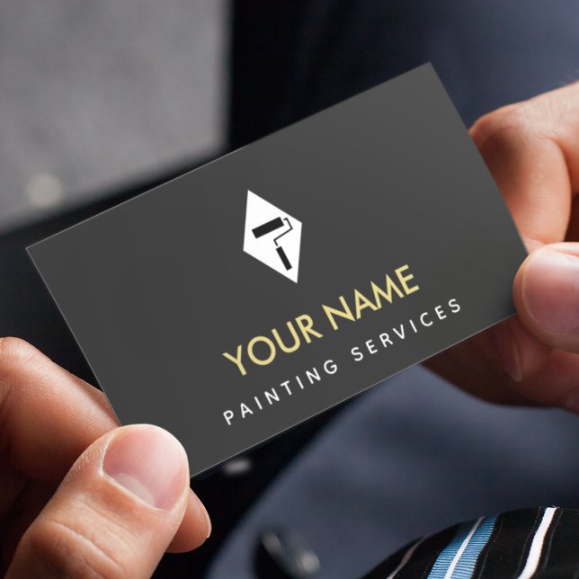 Cartão De Visita Minimalista de Pincel Clássico Elegante (Criador carregado)