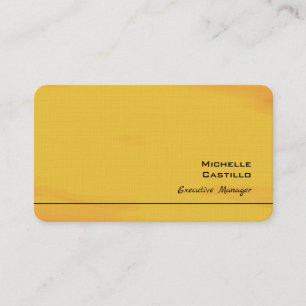 Cartão De Visita Minimalista de Placas Amarelas Linen Orange