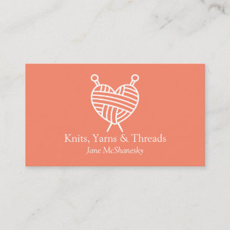 Cartão De Visita Minimalista do Artesanato de Fios Crochet