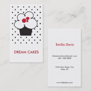 Cartão de visita minimalista do cupcake da padari