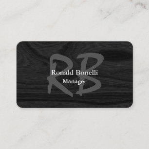 Cartão De Visita Minimalista do Gestor do Monograma da Madeira de C