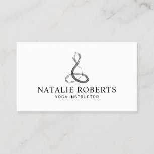 Cartão De Visita Minimalista do Logotipo de Meditação de Instrutor
