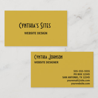 Cartão De Visita Minimalista Dourado e Preto