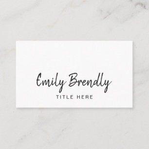 Cartão De Visita Minimalista Elegante de Script Moderno