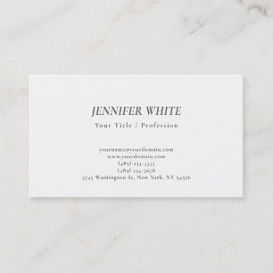 Cartão De Visita Minimalista Elegante Preto e Branco Retro