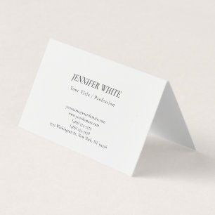 Cartão De Visita Minimalista Elegante Preto e Branco Retro