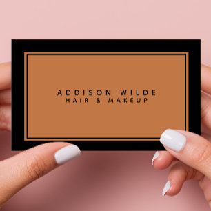 Cartão De Visita Minimalista Elegante Simples Preto Cobre Moderno