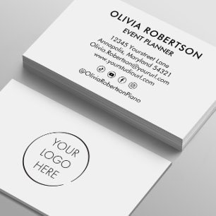 Cartão De Visita Minimalista Elegante Simples Seu Logotipo Personal