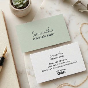 Cartão de Visita Minimalista Feminino Poeira Sal