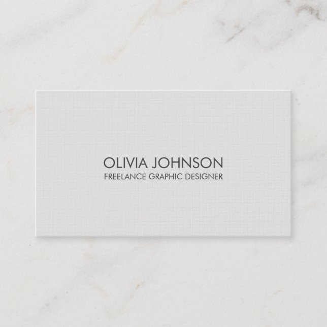 Cartão de visita minimalista Linen Modern (Frente)